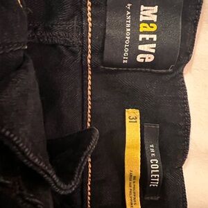 Anthropologie Colette Size 31 Navy Blue Linen—Like New